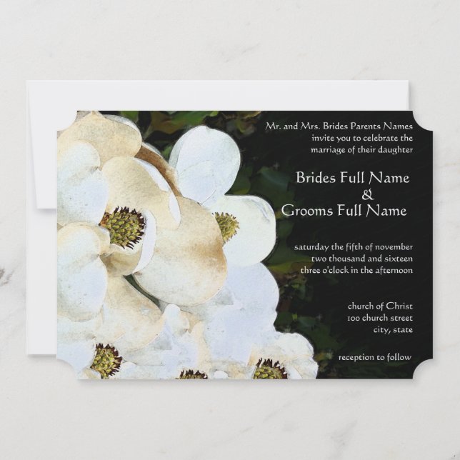 Magnolia  Wedding Invitations (Back)