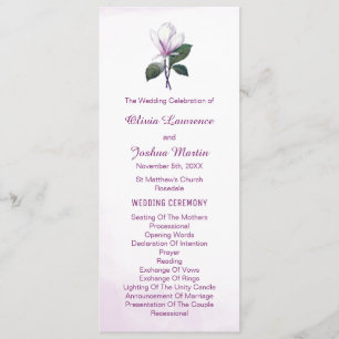 Magnolia Wedding Programs Programme