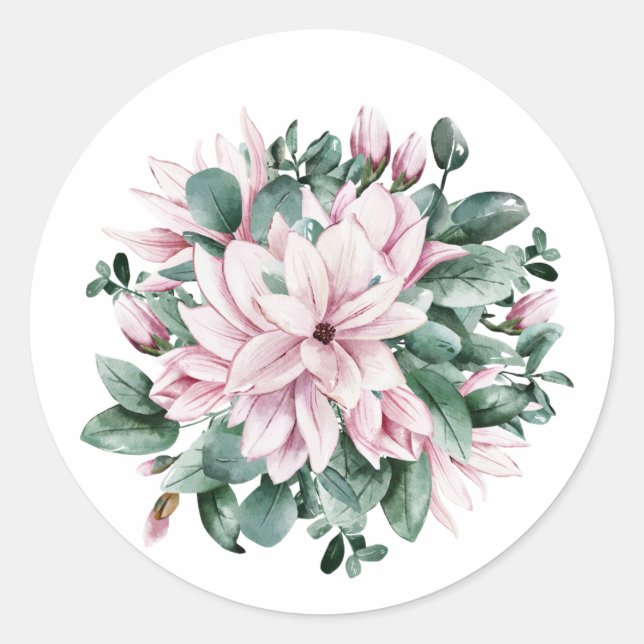 Magnolia wedding sticker wrapping transparent  (Front)