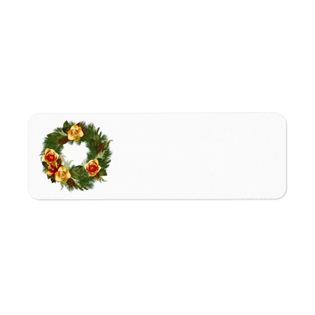 Magnolia Wreath Address Labels (Front)