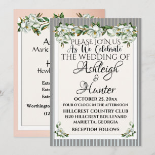 Magnolias -A Lovely Day For A Wedding - Invitation