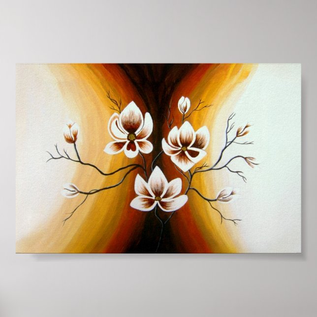magnolias, acrylic poster (Front)