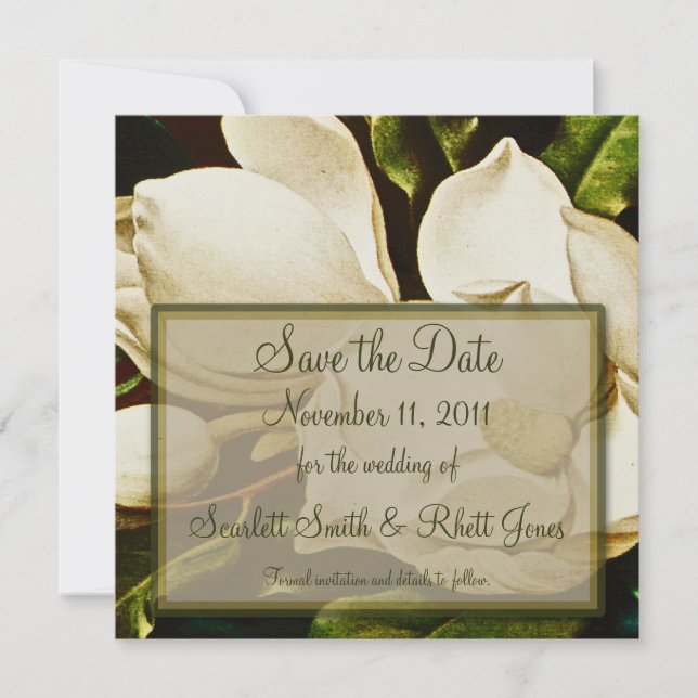 Magnolias Wedding Save the Date Notice (Front)