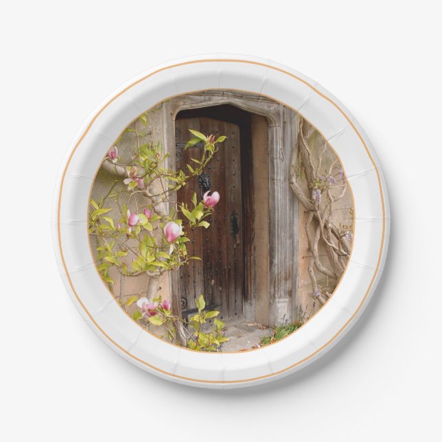 Magnolida Garden & Secret Door to Magical Land Paper Plate (Front)