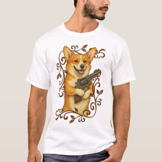 Magnum Corgi I - Scroll Border T-Shirt