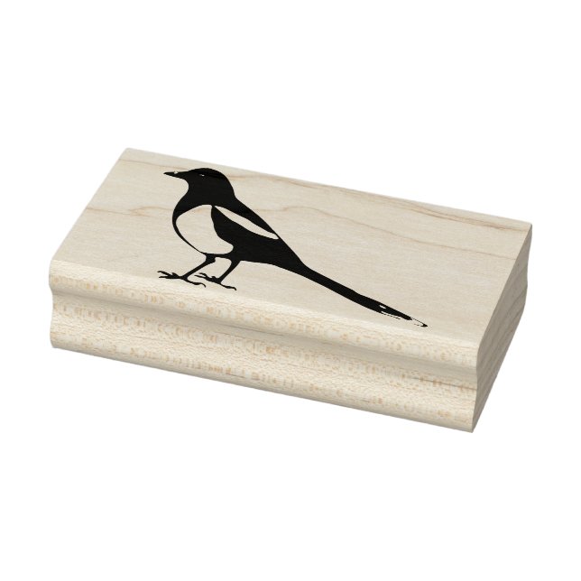 magpie bird art stamp (Stamp)