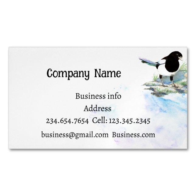 Magpie, Bird, Nature, Wildlife Business Card (Front)