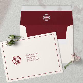 Magpie Double Xi Chinese Wedding Invitation Envelope