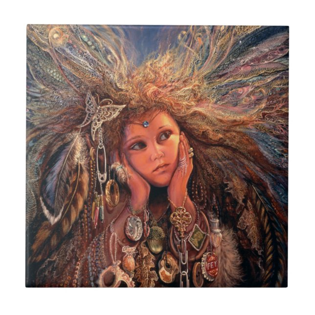 Magpie Fairy 6x6 Ceramic Tile (Front)