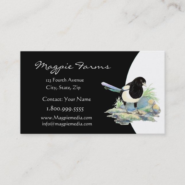 Magpie Farms  Custom Bird Nature Business Card (Front)