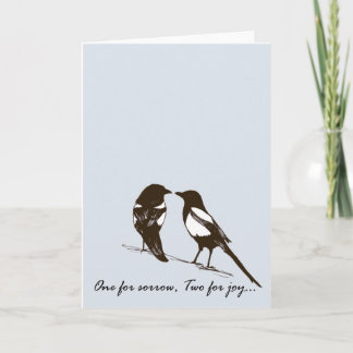 magpies - one for sorrow, two for joy card