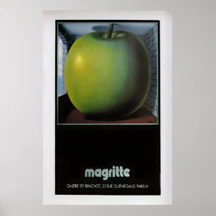 Magritte Exhibition Poster Vintage Apple Art Print