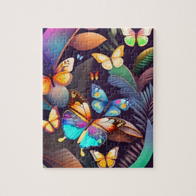 Maguc Forest Colourful Butterflies Jigsaw Puzzle (Vertical)