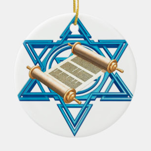 Maguen David Torah Ceramic Tree Decoration