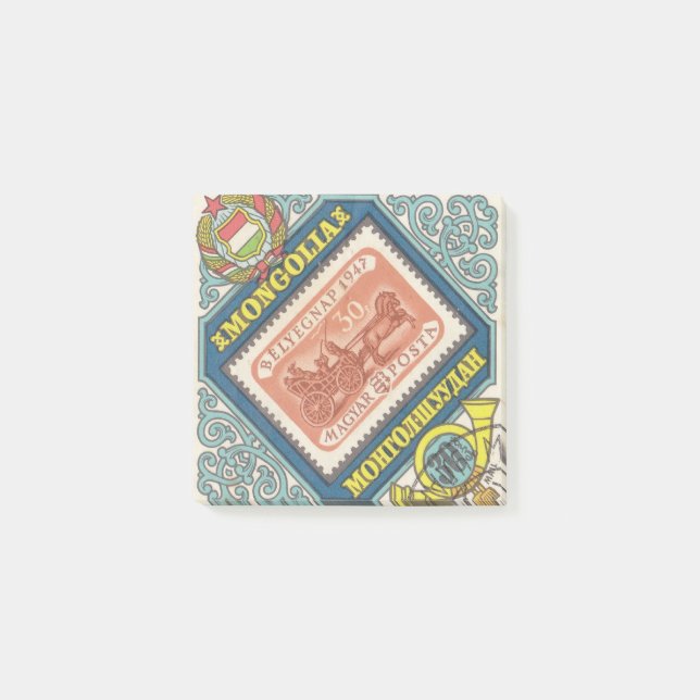 Magyar posta with cavalry  and horse post-it notes (Front)