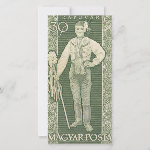 Magyar postage stamp thank you card