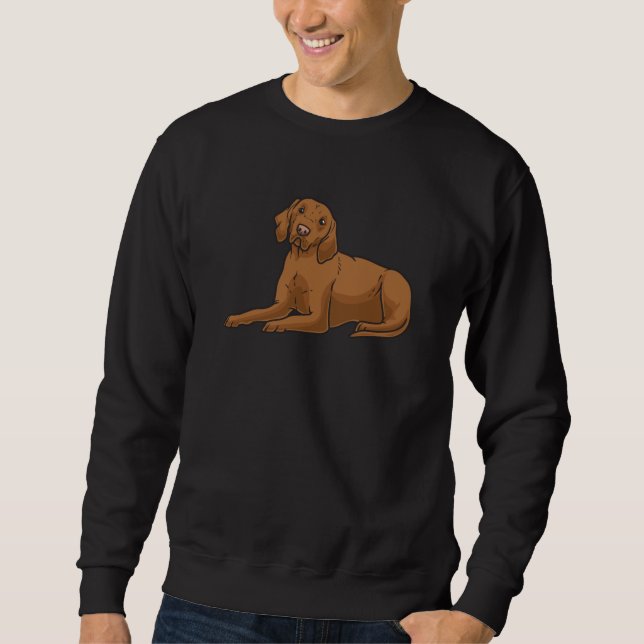 Magyar Vizsla Dog with stuffed animal and hearts Sweatshirt (Front)