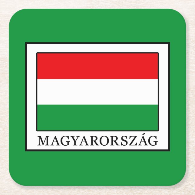 Magyarorszag Square Paper Coaster (Front)