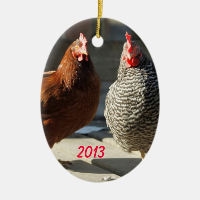 Mah Chikkens Ceramic Tree Decoration (Front)