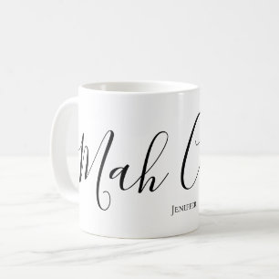 Mah Coffee Funny Personalised Mahjong Script Mug