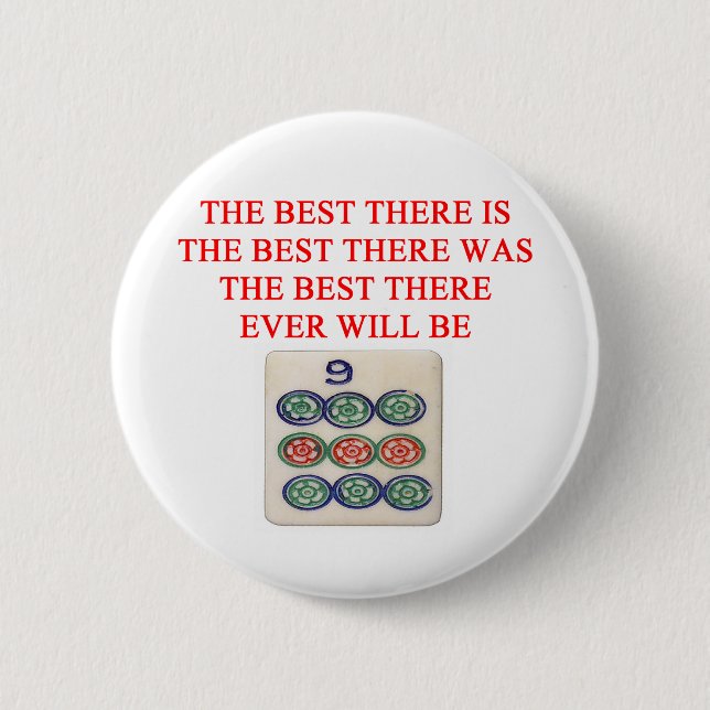 mah jong 6 cm round badge (Front)