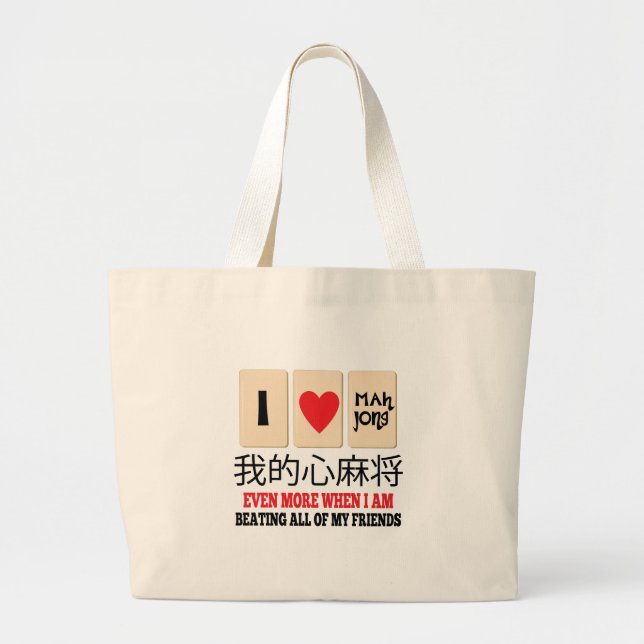 Mah Jong & Beating Large Tote Bag (Front)