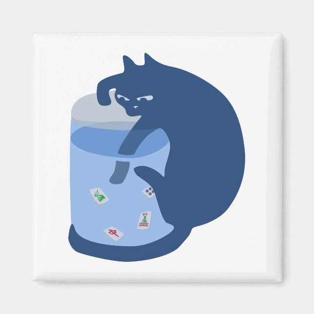 Mah Jong Cat Magnet (Front)