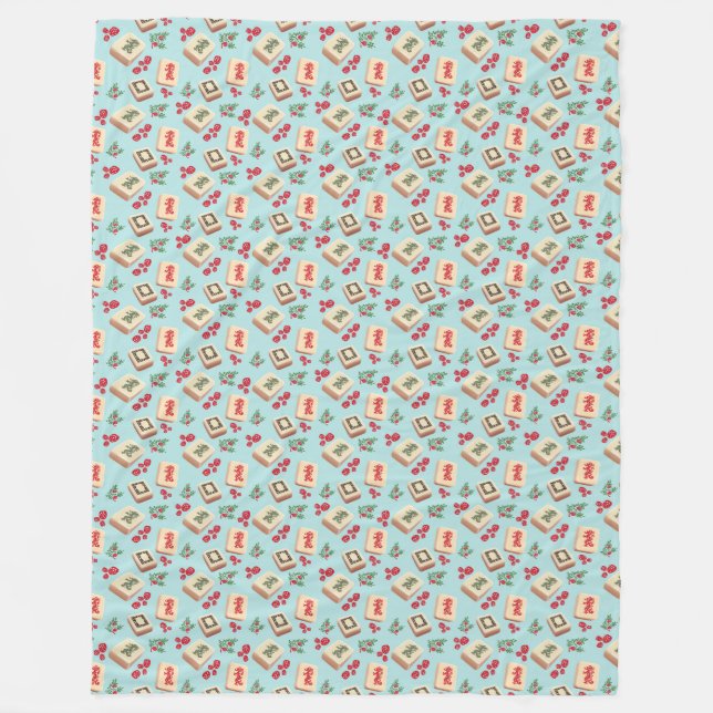 Mah jong Dragon Tile Fleece Blanket (Front)