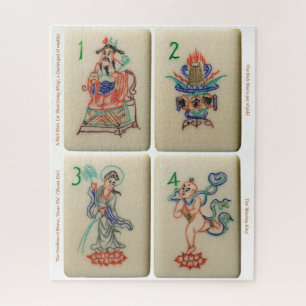 Mah-Jong Flower tiles Puzzle