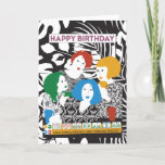 Mah Jong Friends Birthday Card<br><div class="desc">If you like black and white with spots of colour,  this Mah Jongg design is for you.</div>