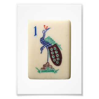Mah-Jong Peacock tile photo print