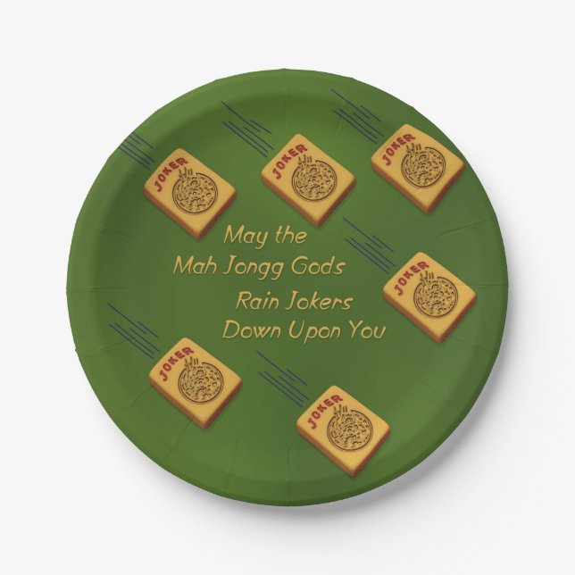 Mah Jong Wishes Paper Plate (Front)