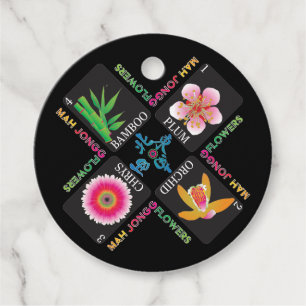 Mah Jongg 4 Flowers Tags