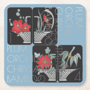 Mah Jongg Basket Coasters