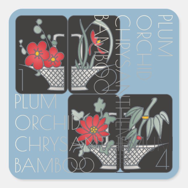 Mah Jongg Basket Stickers (Front)