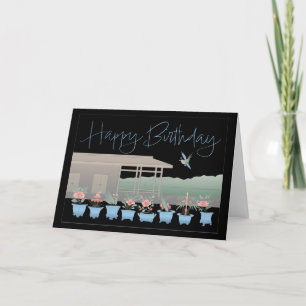 Mah Jongg Birthday Flowers Card