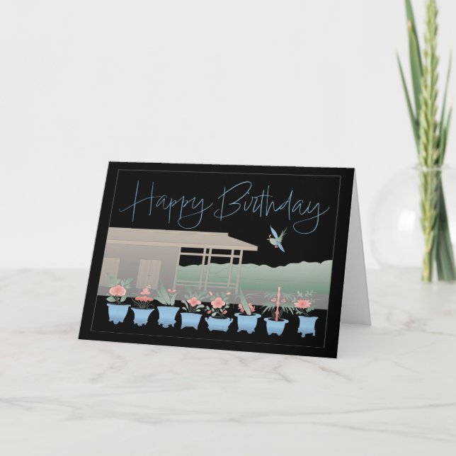 Mah Jongg Birthday Flowers Card (Front)