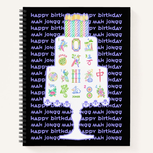 Mah Jongg Cake Birthday Notebook (Front)