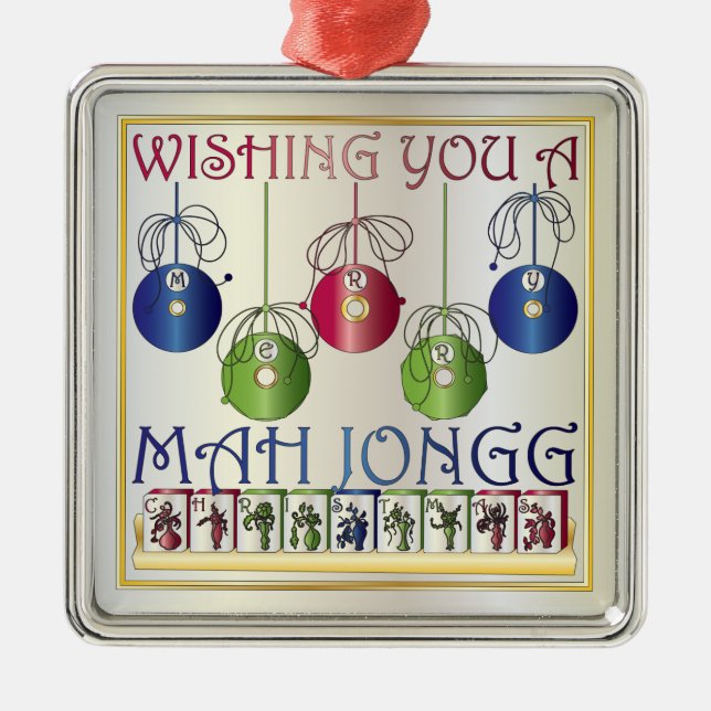 Mah Jongg Christmas Bettors Ornament (Front)