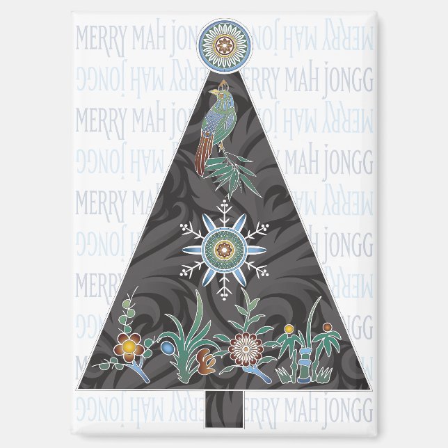 Mah Jongg Christmas Tree Magnet (Front)