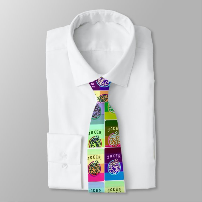 Mah Jongg Coloured Joker Necktie (Tied)