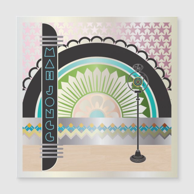 Mah Jongg Deco Ballroom Flat Magnet (Front)