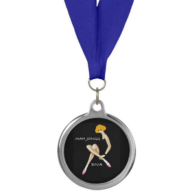 Mah Jongg Diva Blue Ribbon Medal (Front)