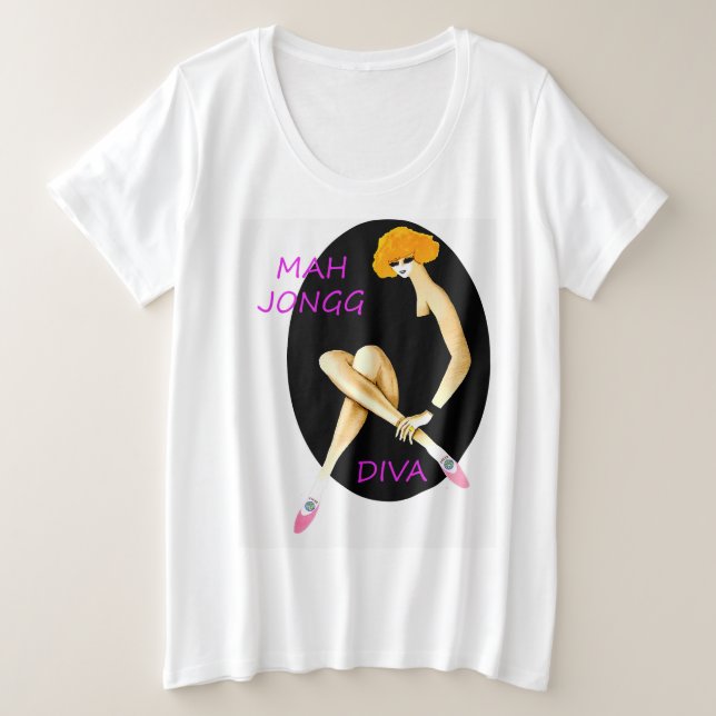 Mah Jongg Diva Plus Size Shirt (Design Front)