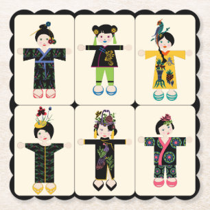 Mah Jongg Dolls Coasters