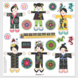Mah Jongg Dolls Stickers