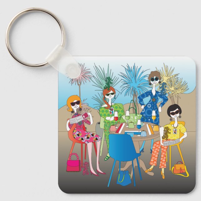 Mah Jongg Dragon Ladies Keychain (Front)