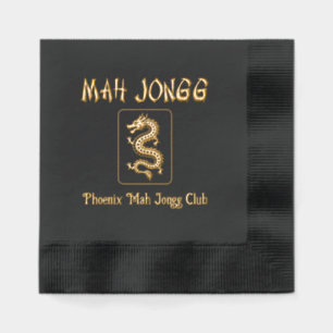 Mah Jongg Dragon Tile #1 Name / Club Name Foil Napkins