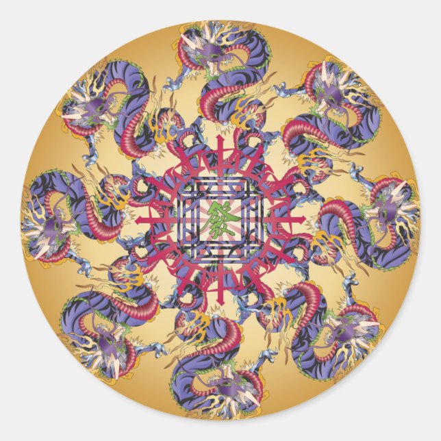 Mah Jongg Dragon Year Stickers (Front)