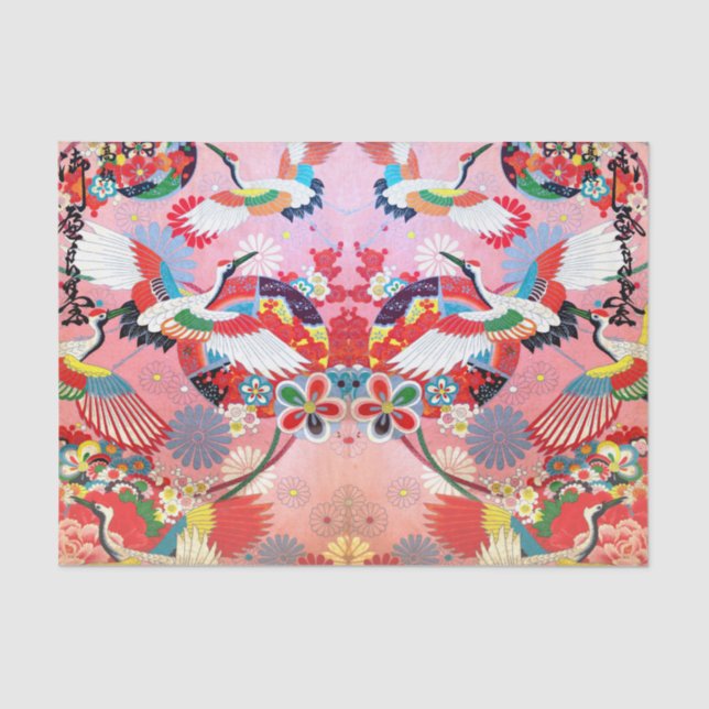 Mah Jongg Egrets in Paradise Tissue Paper (Front)